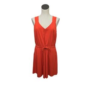 NWOT Athleta Vermillion Athleisure Travel‎ Casual Dress Pockets Sz Medium Orange